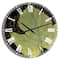 Designart 'Handpainted Green Leaf On Black Traditional Wall Clock